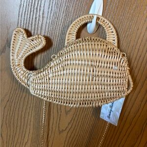 Tommy Bahama Wicker Woven Whale 🐳 Crossbody Purse or Handle Clutch Bag